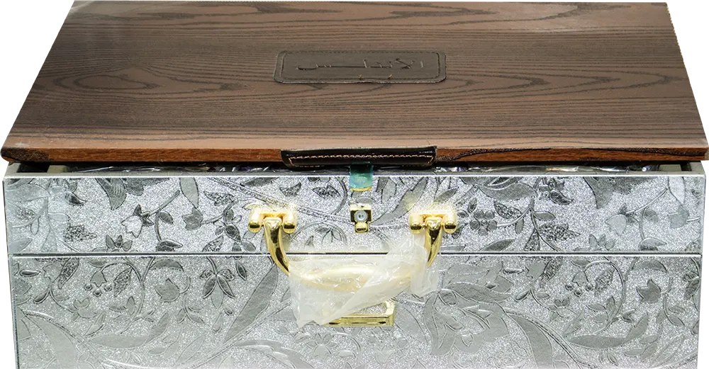 شنطة معالق الاندلس 86 قطعة، 3 دور ،لون فضي، موديل  22042