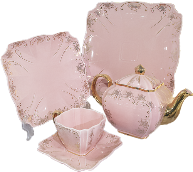 طقم شاء وجاتو المريم ، 24ق ، لون بينك 22010-F1