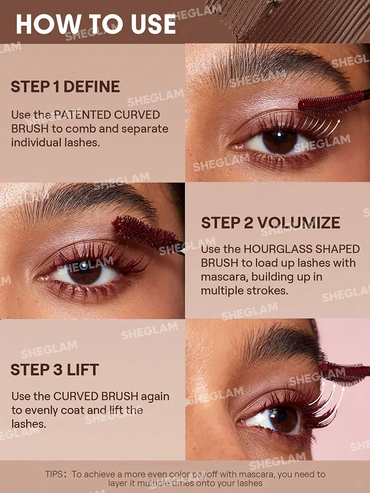ماسكرا شيجلام الكل في واحد للكثافة والطول مقاومة للماء، ماكياتو