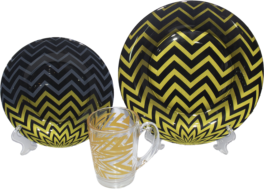 طقم لومينارك اماراتي ،اركوبيركس، 46ق، تصميم مضلع، أسود،1567