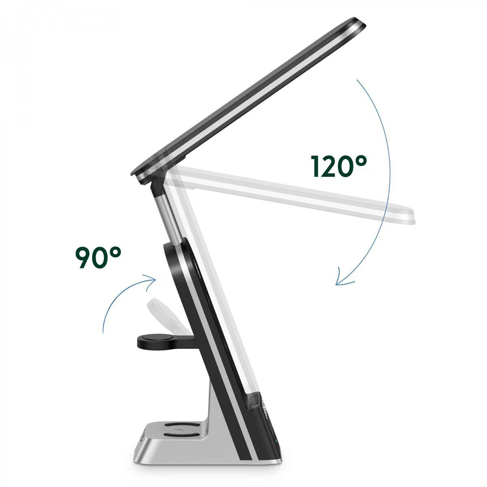 شاحن لاسلكي 7 في 1 Dual Coil Max ، 15 وات، كشاف ليد، أسود ، H33