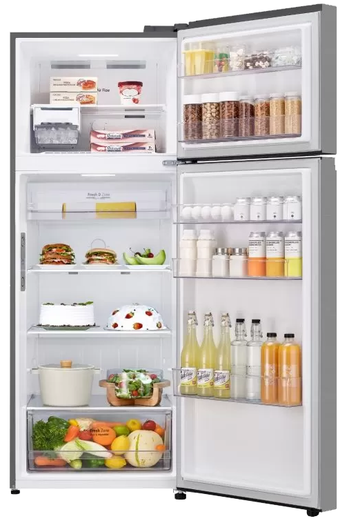 ثلاجة ال جي نوفروست ، 461 لتر ، 2 باب ، سيلفر ، GL-B602PFWQ