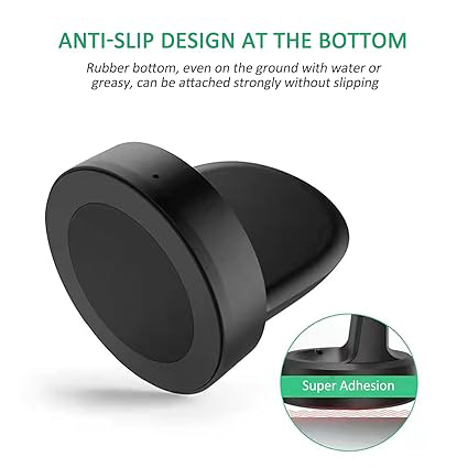 قاعدة شحن لاسلكية لساعة سامسونج الذكية اس 2, اس3 , اس 4 ، منفذ usb-a، قاعدة مانعة للأنزلاق، أسود