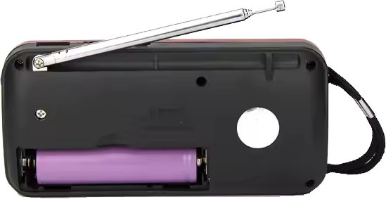 جهاز راديو fm صغير من جوك، بطارية قابلة لإعادة الشحن، يدعم البلوتوث، شاشة ليد، منفذ سماعة رأس، أحمر، H798