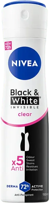 Nivea Black & White Invisible Clear Antiperspirant Spray,150ML
