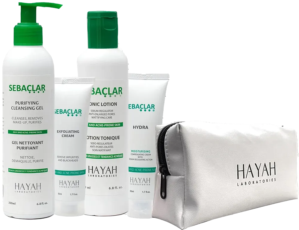 مجموعة سيباكلار للعناية بالبشرة الدهنية من حياة (مرطب هيدرا ٥٠ مل + كريم مقشر للوجه ٥٠ مل + منظف للبشرة الدهنية ٢٠٠ مل + تونر للبشرة الدهنية ٢٠٠ مل)