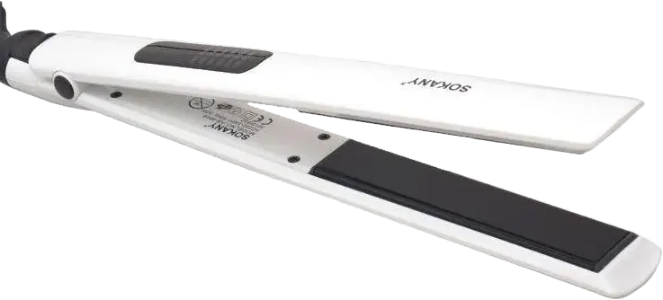 مكواة شعر سوكاني ، سيراميك ، شاشة رقمية، 235 درجة، أبيض، موديل HS-950A