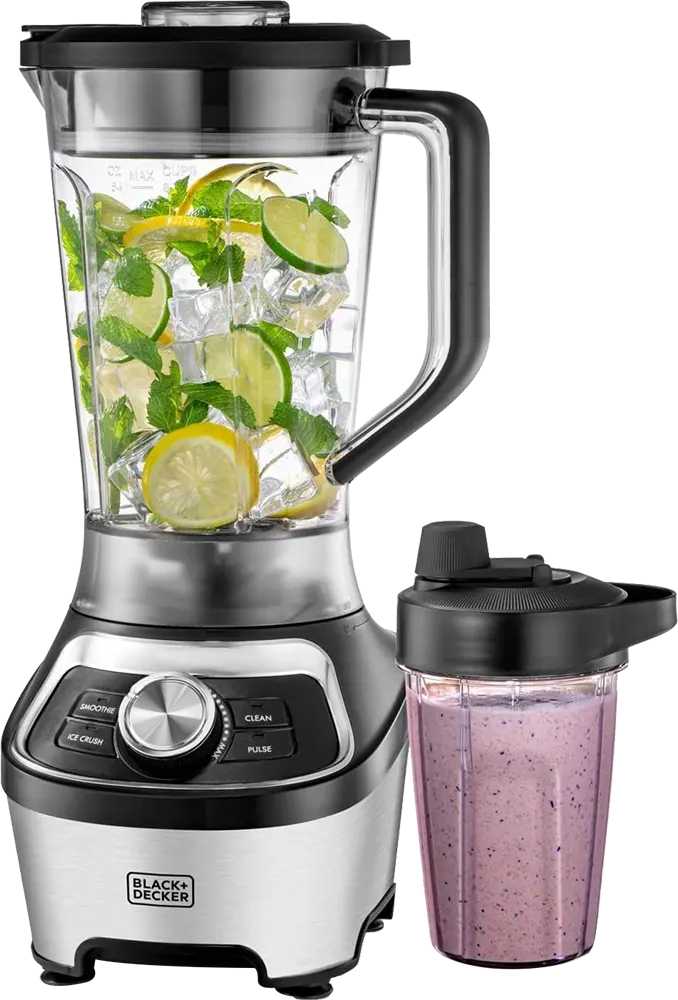 خلاط كهربائي بلاك اند ديكر، 1200 وات، 1.85 لتر، فضي*أسود، موديل BXH1200