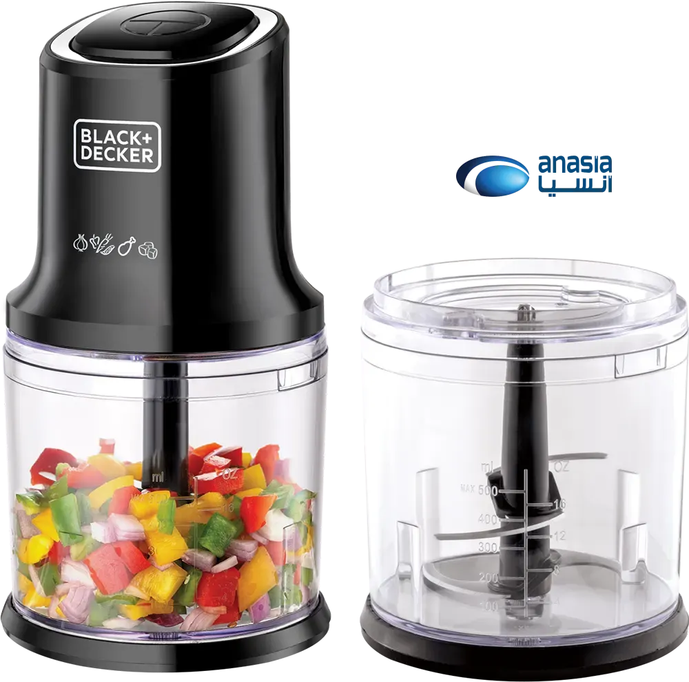 كبة خضروات وفاكهة بلاك اند ديكر 500 وات، 0.9 لتر، اسود، FC500J