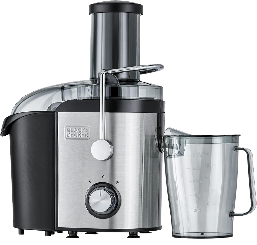 عصارة فواكه بلاك اند ديكر ، 800 وات ، سرعتان ، استانلس × اسود ، JE800 ، ( بضمان انسيا )