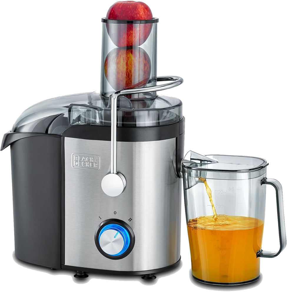 عصارة فواكه بلاك اند ديكر ، 800 وات ، سرعتان ، استانلس × اسود ، JE800 ، ( بضمان انسيا )