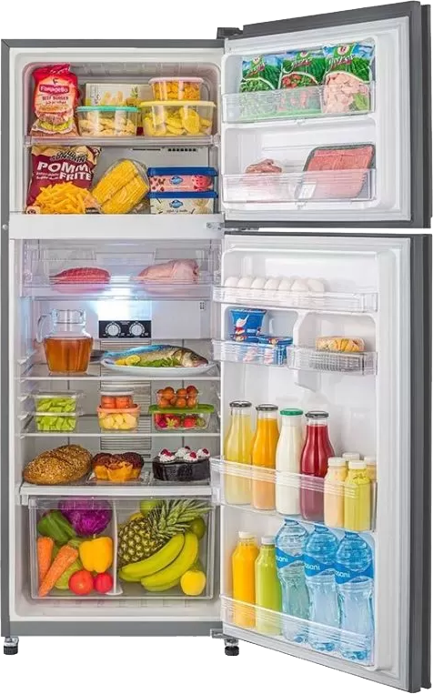 ثلاجة تورنيدو نوفروست، 396 لتر، 2 باب، انفرتر، استانلس ستيل، RF-480TV-DST