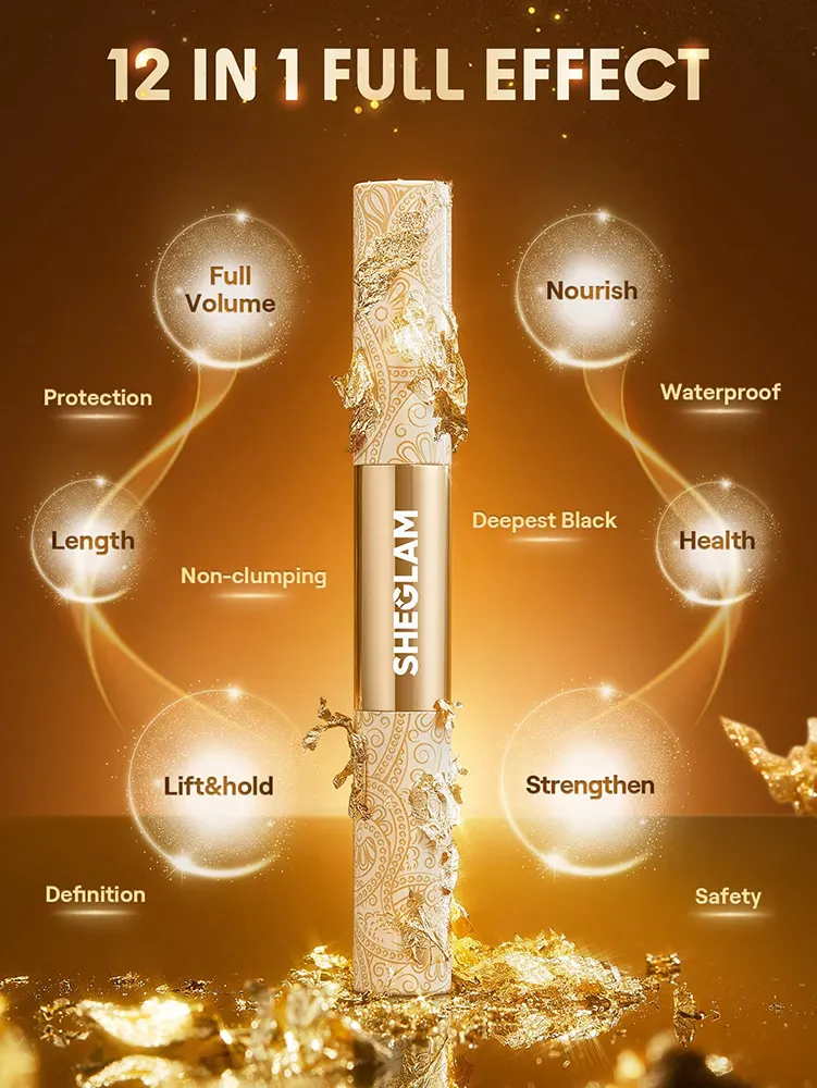 ماسكارا شيجلام متعددة التأثيرات الكل في واحد عيار 24 قيراط، أسود