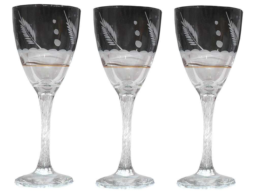 طقم كاسات حفر الخواجه ، مكون من 6 قطع ، أسود