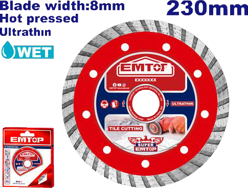 قرص الماظة تقطيع رخام امتوب، 9 بوصة، تربو، مقفول، EDDCH32302