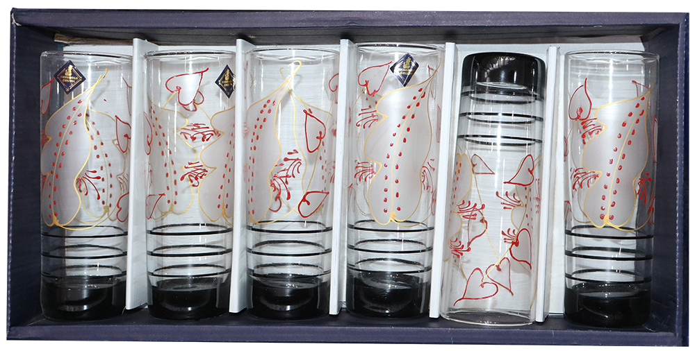 طقم شوب الخواجة ماسورة ، مكون من 6 قطع ، كعب أسود