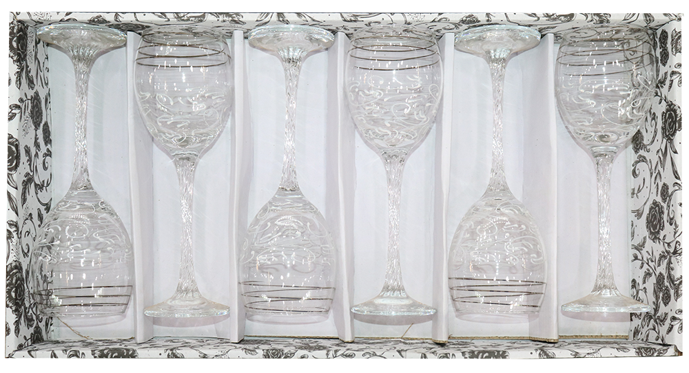 طقم كاسات الخواجة سيراميك ، مكون من 6 قطع ، شفاف