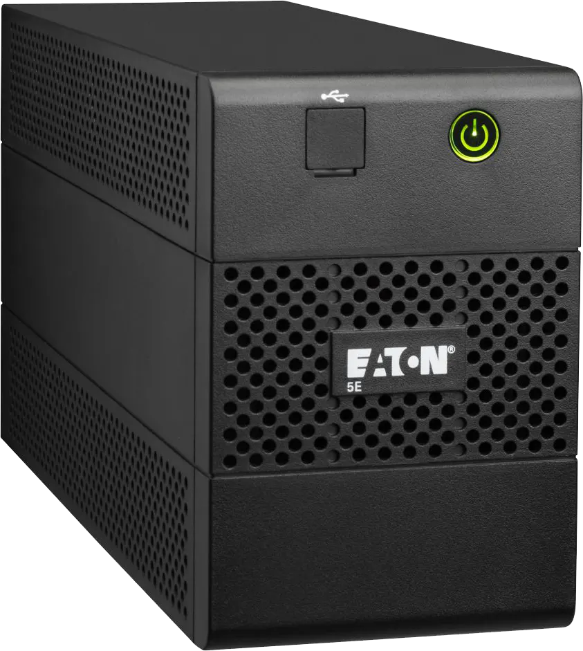 جهاز وحدة تزويد الطاقة يو بي إس إيتون 5E 850I، يو اس بي DIN Line Interactive، 850 فولت أمبير، 480 واط، 3 منافذ تيار متردد، أسود