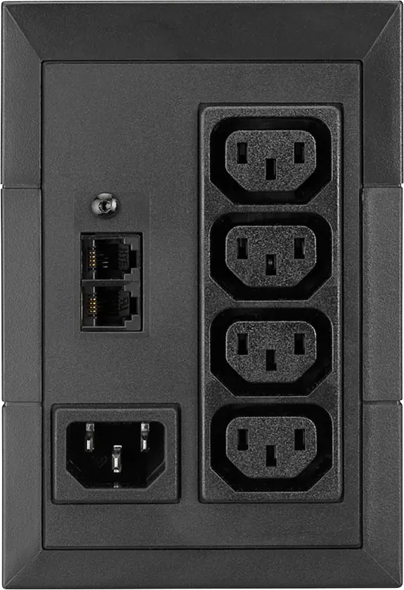 جهاز وحدة تزويد الطاقة يو بي إس إيتون 5E 850I، يو اس بي DIN Line Interactive، 850 فولت أمبير، 480 واط، 3 منافذ تيار متردد، أسود