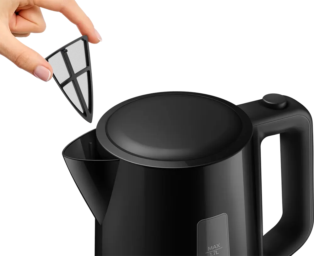 غلاية مياه بلاستيك فيليبس 1.7 لتر، 2200 وات، اسود، HD9318-20