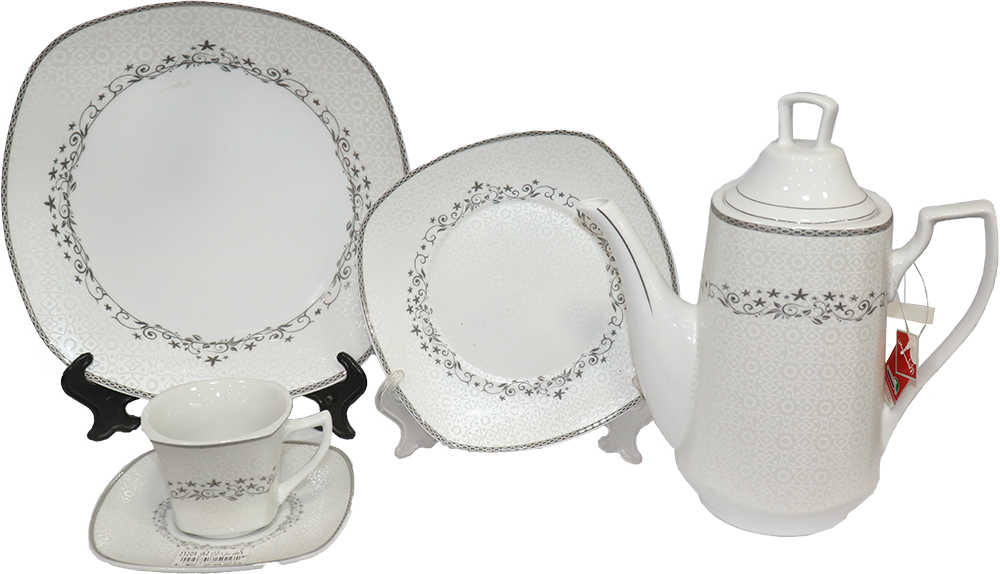 طقم سفرة التاج من الاندلس ، 62 قطعة ، أبيض، 23209S