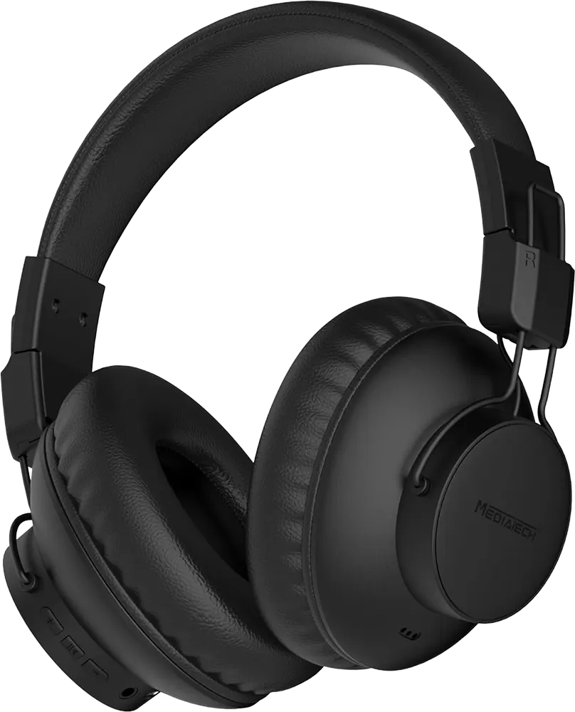 سماعات رأس لاسلكية من ميدياتك، بلوتوث 5.3، إلغاء الضوضاء النشط، قابلة للطي، أسود، MT-H90