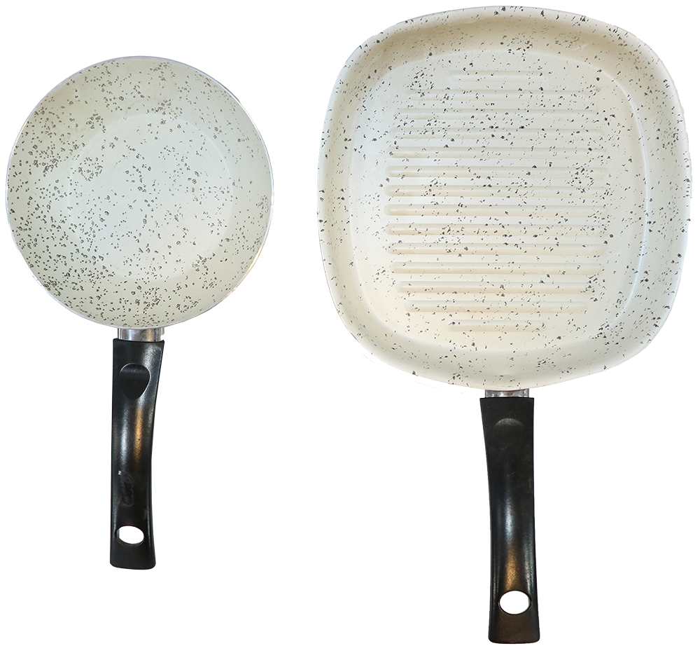 طقم مقلاية + جيريل جلوري ، جيرانيت ، لون بينك