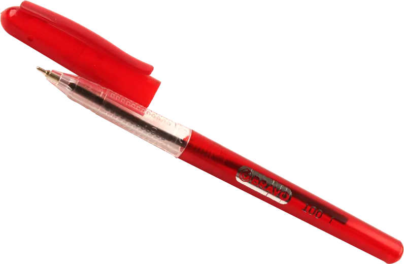 قلم جاف برافو 100، سُمك 0.7 ملي، احمر