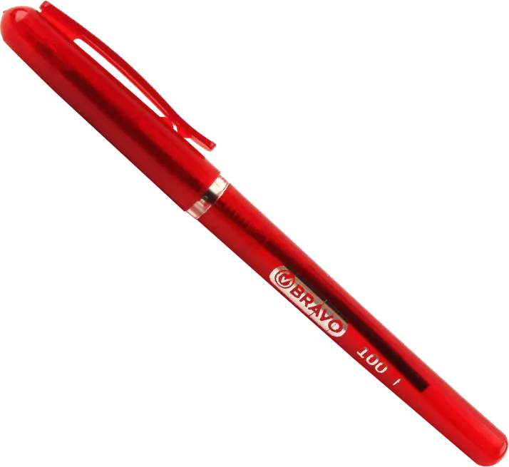 قلم جاف برافو 100، سُمك 0.7 ملي، احمر