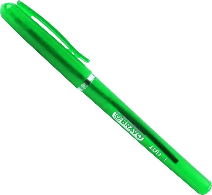 قلم جاف برافو 100، سُمك 0.7 ملي، أخضر