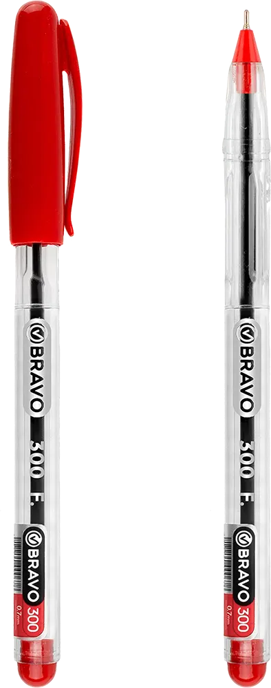 قلم جاف برافو 300، سُمك 0.7 ملي، أحمر
