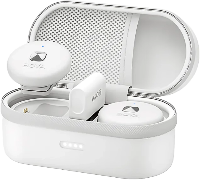 ميكروفون لاسلكي من بويا، ثنائي القناة، تردد 2.4 جيجا هرتز، type-c، أبيض، Omic-U