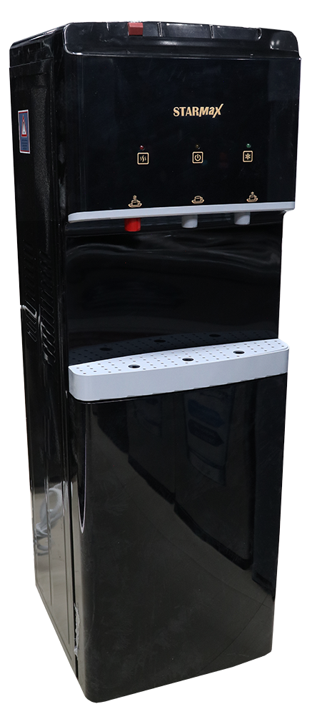 مبرد مياه ستار ماكس ، 3 حنفية ، ( بارد + ساخن + عادي ) ، بحافظة ، أسود ، SM-3075