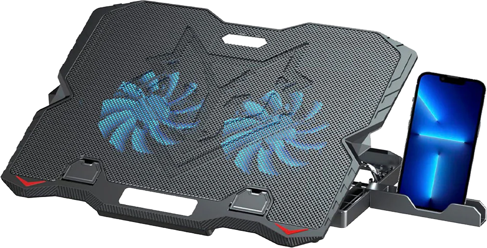 لوحة تبريد لابتوب من جيجاماكس بلس، 2 مروحة، اضاءة ليد، 2021