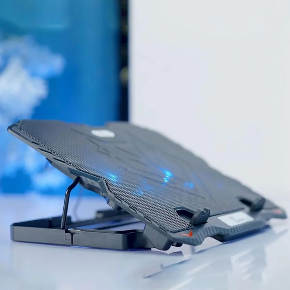 لوحة تبريد لابتوب من جيجاماكس بلس، 2 مروحة، اضاءة ليد، 2021