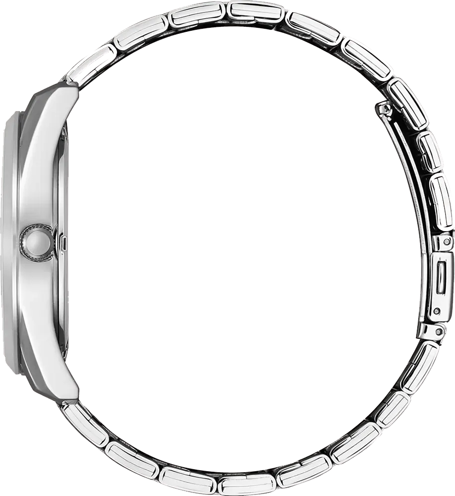 ساعة سيتيزن رجالية، ميناء أزرق، عقارب دائرية، سوار ستانلس ستيل فضي، ساعة يد تناظرية، فضية، BI1031-51L