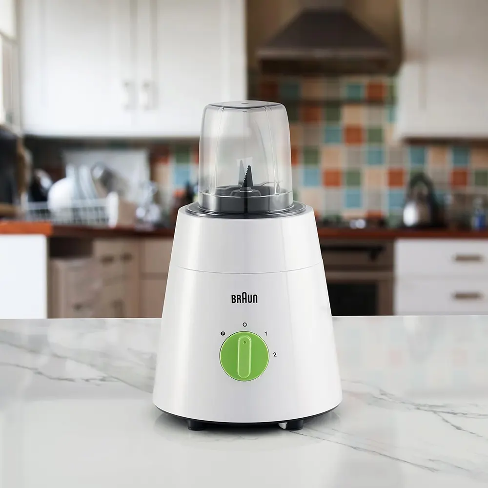 خلاط كهربائي براون 500 وات، 1.5 لتر، 2 مطحنة، ابيض، JB0123WH
