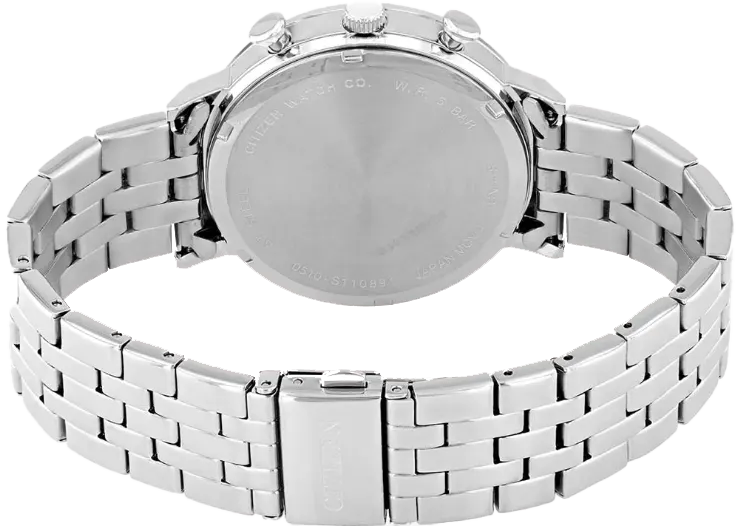 ساعة سيتيزن للرجال، ميناء فضي، عقارب دائرية، سوار ستانلس ستيل فضي، ساعة يد تناظرية، فضية، AN3610-71A