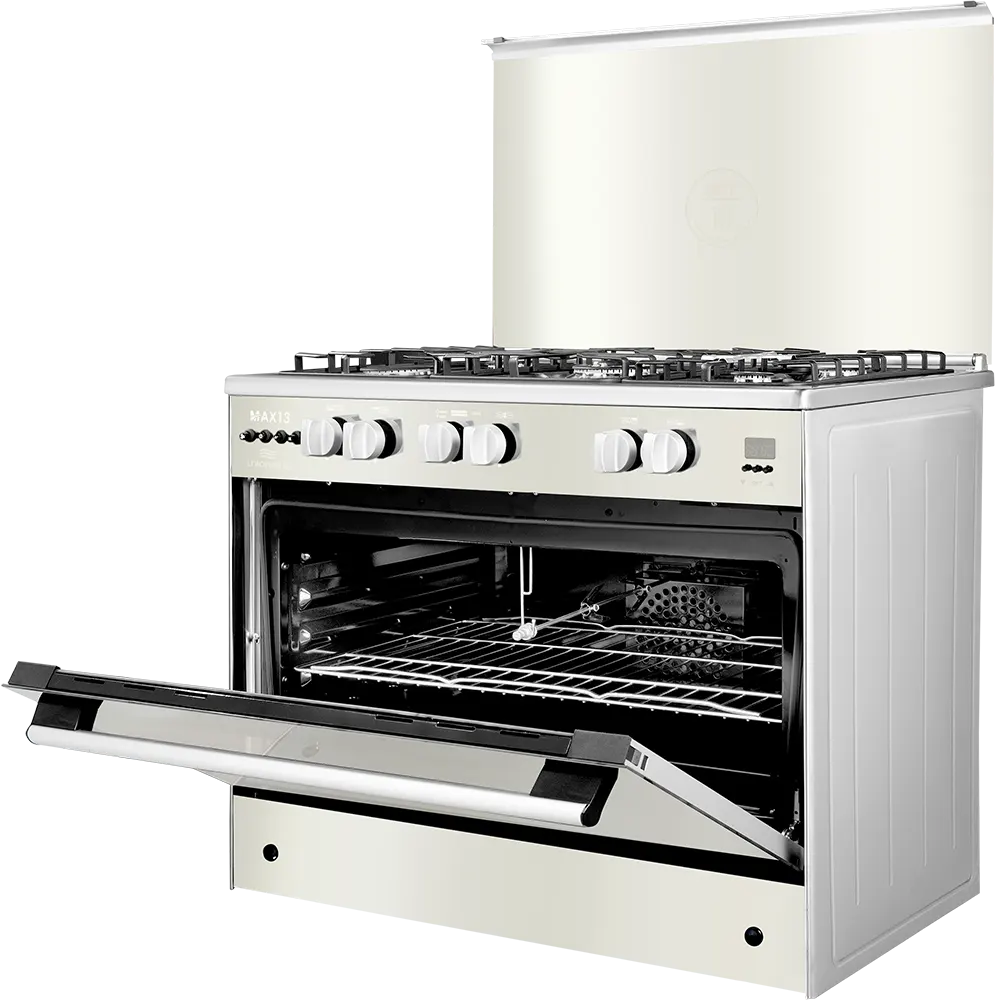 بوتاجاز يونيون اير ماكس 13، 80*60 سم، 5 شعلة، مروحة، تايمر ديجيتال، أسود ،C68SS-GC-447-FD-SO-M13-2W-AL