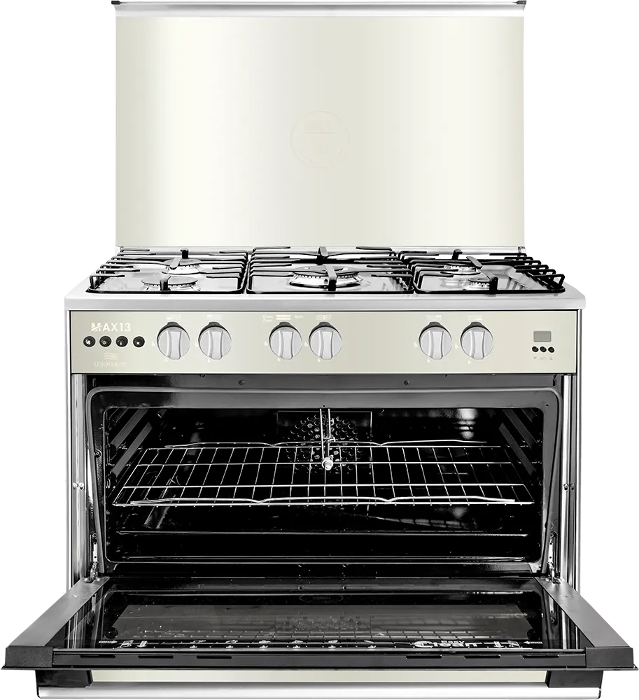 بوتاجاز يونيون اير ماكس 13، 80*60 سم، 5 شعلة، مروحة، تايمر ديجيتال، أسود ،C68SS-GC-447-FD-SO-M13-2W-AL