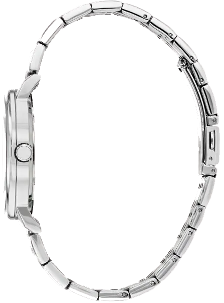 ساعة سيتيزن للرجال، ميناء بيضاء، عقارب دائرية، سوار ستانلس ستيل فضي*ذهبي، ساعة يد تناظرية، فضي*ذهبي، BE9174-55A