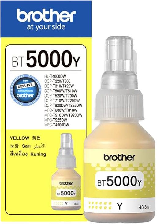 خرطوشة حبر من برازر، 50مللي، تكفي حتى 5000 ورقة، أصفر، BT5000YL
