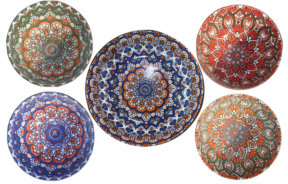 طقم بولات بورسلين ، مكونة من 5 قطع ، ألوان متعددة ، موديل 3351