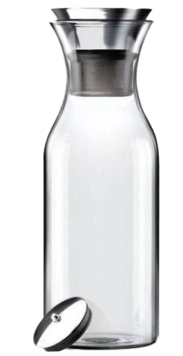 زجاجة مياة وعصائر مع غطاء ، سعه 1 لتر ، زجاج شفاف ، موديل 5215