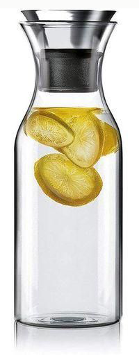 زجاجة مياة وعصائر مع غطاء ، سعه 1 لتر ، زجاج شفاف ، موديل 5215