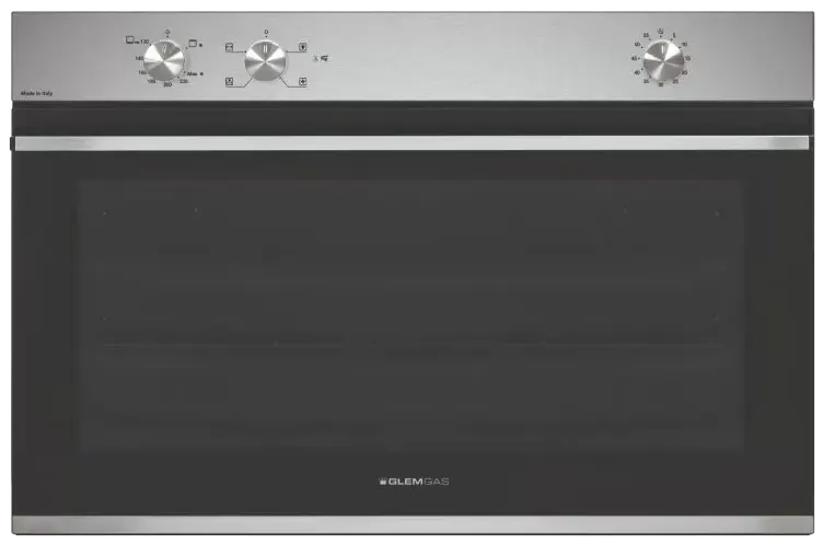 فرن بلت ان جليم جاز ، 90 سم ، غاز ، امان كامل ، 2 مروحة ، زجاج أسود ، سيلفر ، GFR9W1IX