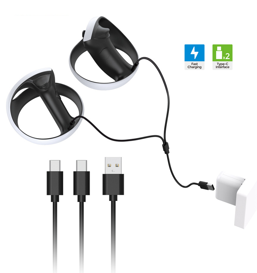 كابل شحن ذراع تحكم ps5 vr2 من دوب، type-c 2*1 ، أسود، TP5-2519