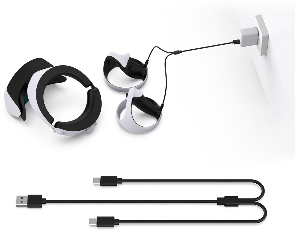 كابل شحن ذراع تحكم ps5 vr2 من دوب، type-c 2*1 ، أسود، TP5-2519