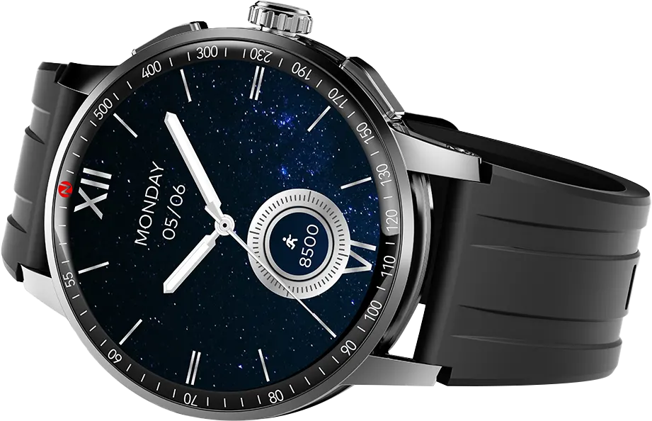 ساعة ايتل الذكية هورايزون 1.43 انش، شاشة لمس اموليد، مقاومة للماء، بطارية 350 مللي امبير، رمادي نيزكي