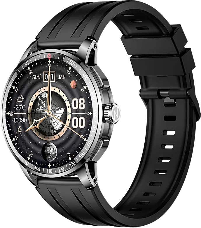 ساعة ايتل الذكية هورايزون N8، شاشة 1.43 انش، شاشة لمس اموليد، مقاومة للماء، بطارية 350 مللي امبير، لون ألومنيوم فضي، ISW-N8